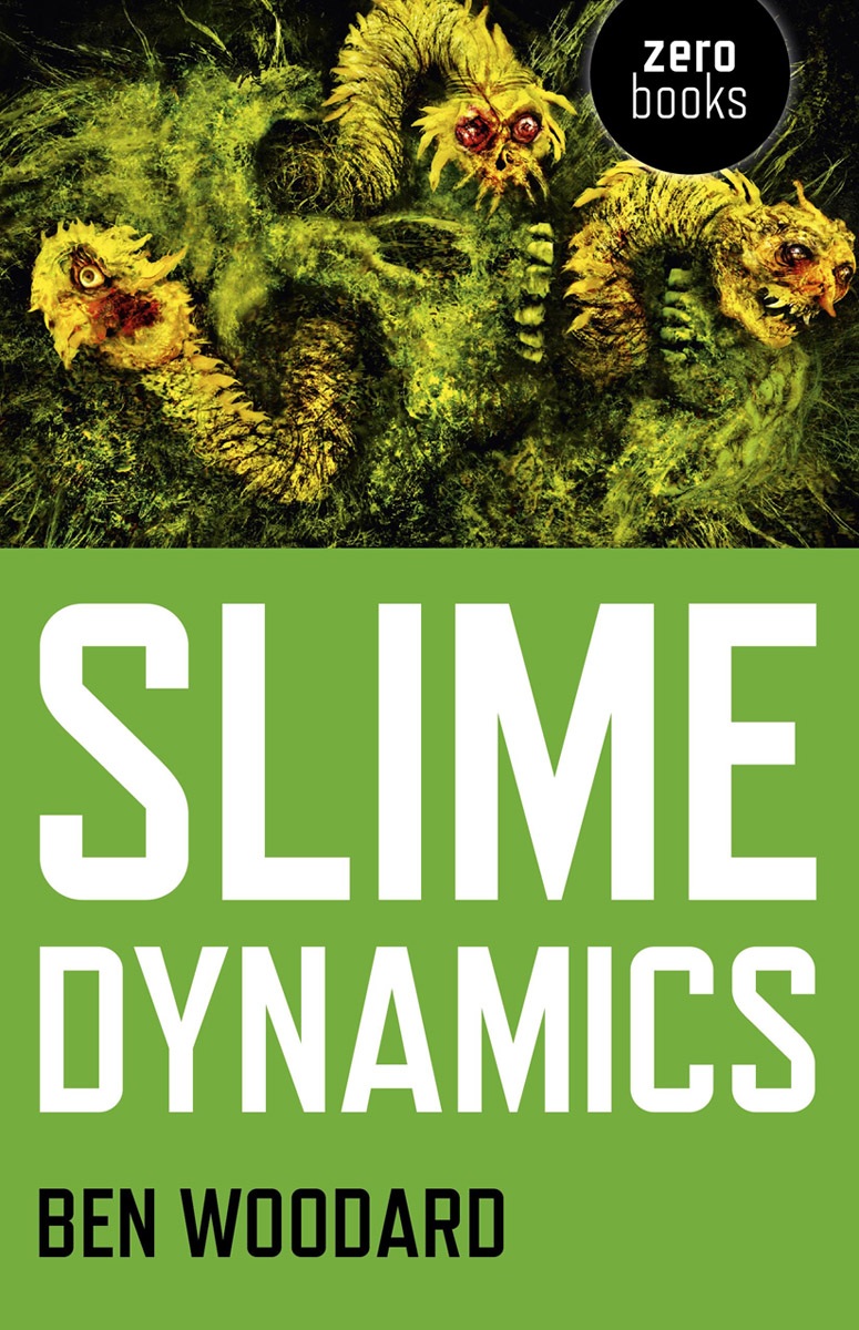 Book cover art featuring three grotesque, worm-like creatures with yellow skin and red eyes emerging from a green, mossy background.