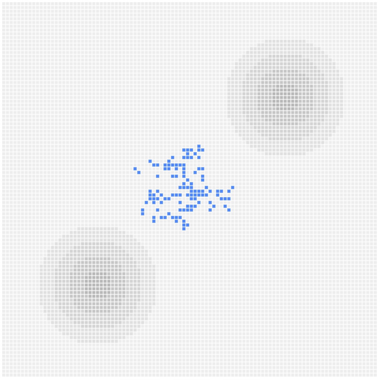 Simulation of an idea-virus spreading through network nodes