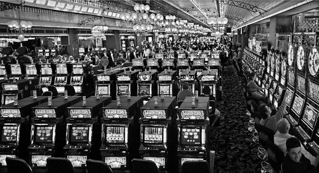 Machine floor at the Four Queens casino in downtown Las Vegas