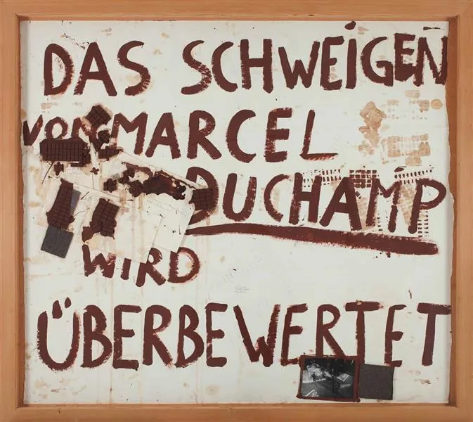 Joseph Beuys's artwork titled "Das Schweigen von Marcel Duchamp wird überbewertet"
