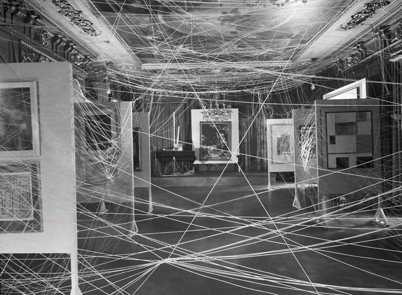 Duchamp's installation for the First Papers of Surrealism exhibition