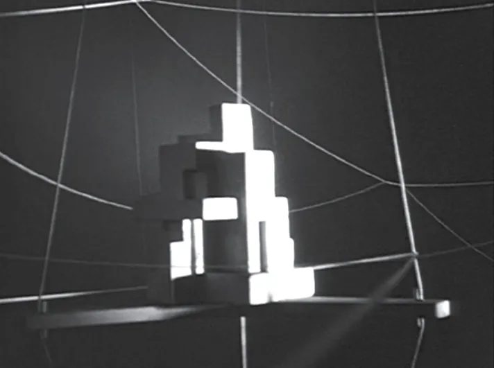 Duchamp's First Papers installation reinstalled for Deren's Witches' Cradle, 1943