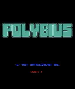Title screen of the arcade game Polybius
