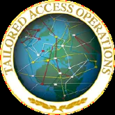 Logo of the Tailored Access Operations unit, featuring a globe with network lines and the text "TAILORED ACCESS OPERATIONS"