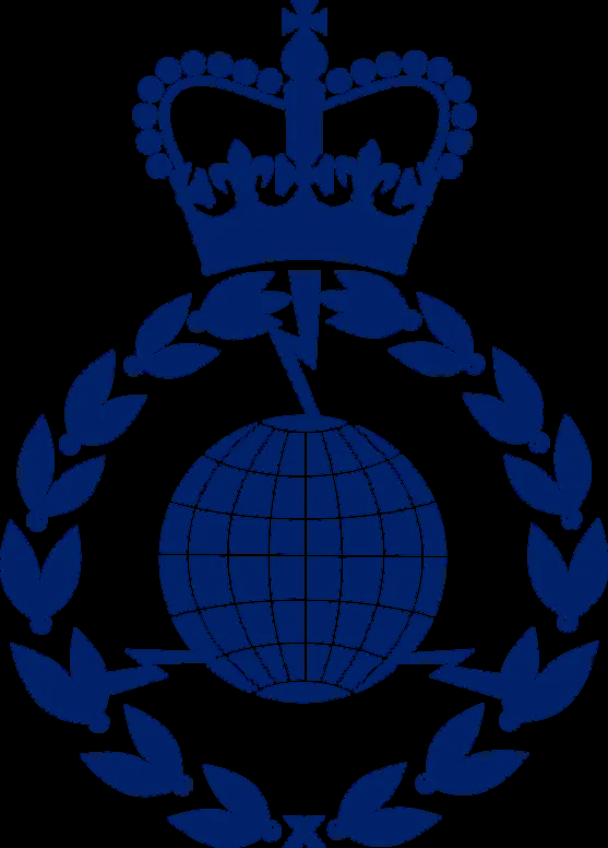 GCHQ emblem featuring a crown above a globe surrounded by a laurel wreath