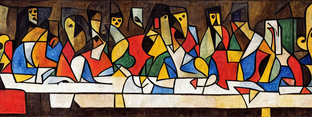 A painting of the last supper by Picasso.