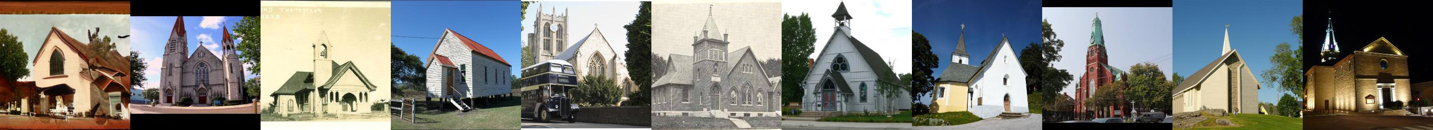 A grid of church images showing nearest neighbors on the LSUN-Churches dataset