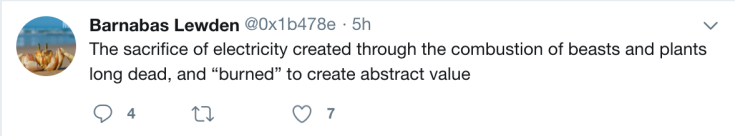 A social media post by Barnabas Lewden
