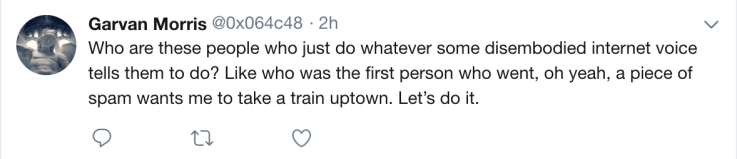 A screenshot of a social media post by user Garvan Morris