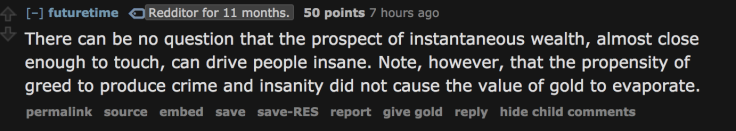 Three Reddit comments by user futuretime