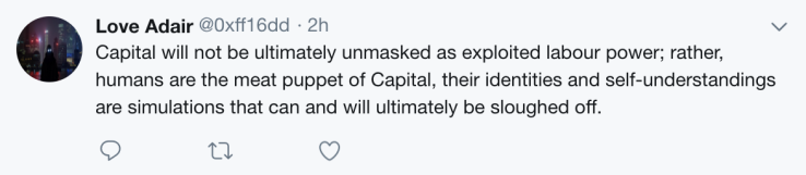 A screenshot of a tweet by Love Adair